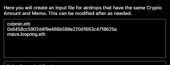 Input addresses