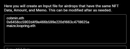 Input addresses