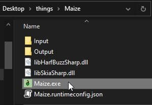 Maize executable