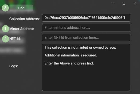 Enter Collection Address