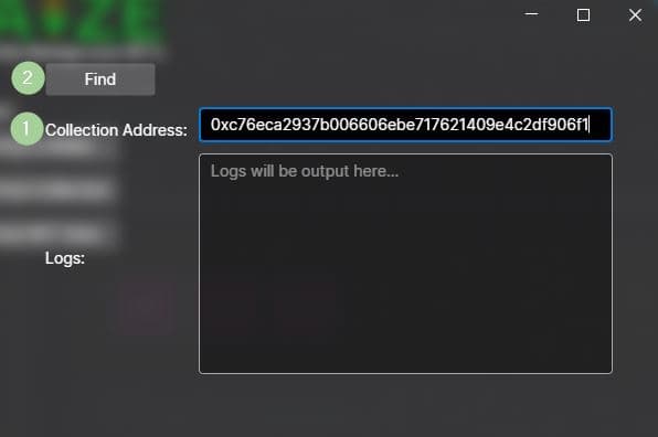 Enter Collection Address