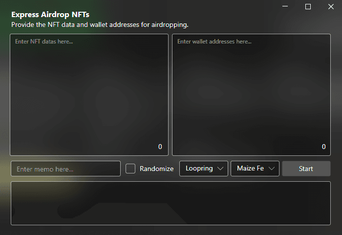 NFT Airdrop Main Screen