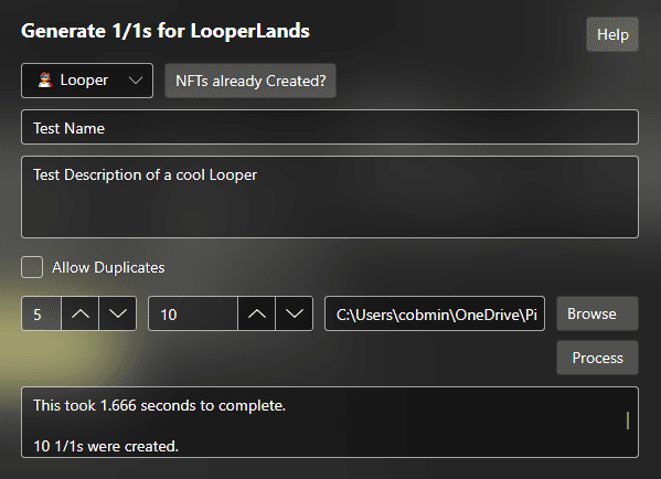 Generate 1/1 Loopers